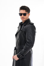 Load image into Gallery viewer, The Firenze Black Leather Men Leather Trench Coat Jacket