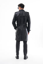 Load image into Gallery viewer, The Firenze Black Leather Men Leather Trench Coat Jacket