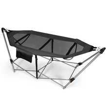 Load image into Gallery viewer, Grey Portable Camping Foldable Hammock with Stand and Carry Case