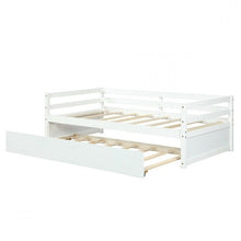 Load image into Gallery viewer, Twin/Twin Dorm Style Trundle Daybed Platform Bed Frame in White