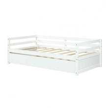 Load image into Gallery viewer, Twin/Twin Dorm Style Trundle Daybed Platform Bed Frame in White