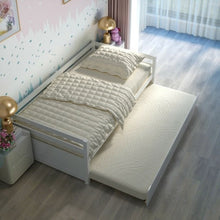 Load image into Gallery viewer, Twin/Twin Dorm Style Trundle Daybed Platform Bed Frame in White