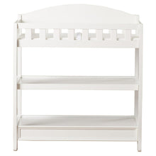 Load image into Gallery viewer, Modern White Wooden Baby Changing Table with Safety Rail Pad and Strap