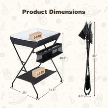 Load image into Gallery viewer, Black Folding  Wide Nursery Diaper Baby  Changing Table