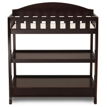 Load image into Gallery viewer, Modern Dark Brown Wooden Baby Changing Table with Safety Rail Pad and Strap