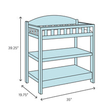 Load image into Gallery viewer, Modern Dark Brown Wooden Baby Changing Table with Safety Rail Pad and Strap