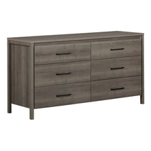 Load image into Gallery viewer, Modern Grey 6 Drawer Double Dresser