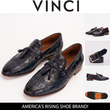 Load image into Gallery viewer, The Istanbul Navy Blue Leather Tassel Loafer Men Shoe