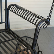 Load image into Gallery viewer, Wrought Iron Outdoor Patio 4-Ft Porch Swing in Black