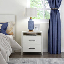 Load image into Gallery viewer, Modern 2-Drawer Nightstand with Open Shelf in Ivory Wood Finish
