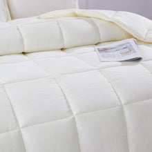 Load image into Gallery viewer, King Size Off White 3 Piece Microfiber Reversible Comforter Set