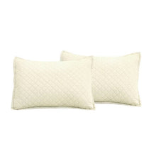 Load image into Gallery viewer, Full/Queen Lightweight Cotton Linen Ivory Textured Reversible 3-Piece Quilt Set