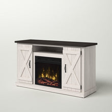 Load image into Gallery viewer, FarmHouse Rustic Ivory/Espresso TV Entertainment Electric Fireplace