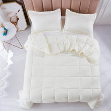 Load image into Gallery viewer, Queen Size Off White 3 Piece Microfiber Reversible Comforter Set