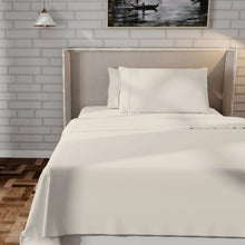 Load image into Gallery viewer, Twin Ivory Beige Off-White Cream 100-Percent Certified Organic Cotton Sheet Set