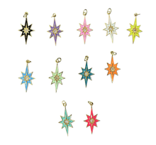 Load image into Gallery viewer, Gold CZ Enamel North Star Charm, Sku#L710