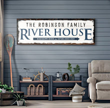 Load image into Gallery viewer, Family River House Arrow Sign