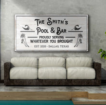 Load image into Gallery viewer, Personalized Rustic Pool And Bar Sign III