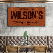 Load image into Gallery viewer, Whiskey And Wine Bar Sign