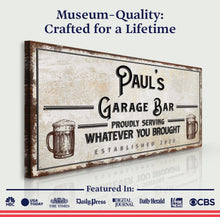 Load image into Gallery viewer, Personalized Rustic Garage Sign for Home Bar: Enhance Your Man Cave Wall Decor with Personalized Basement Bar Sign