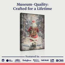 Load image into Gallery viewer, Vintage Santa Claus in Winter Forest Christmas Wall Art II