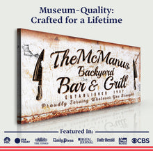 Load image into Gallery viewer, Backyard Bar &amp; Grill Sign IV