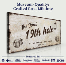Load image into Gallery viewer, 19th Hole Golf Personalized Sign III