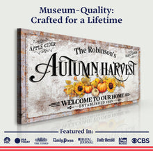 Load image into Gallery viewer, Family Autumn Harvest Thanksgiving Sign II