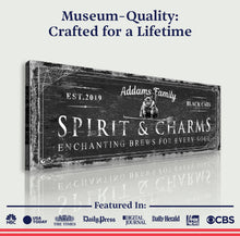Load image into Gallery viewer, Black Cat’s Spirits &amp; Charms Bar Halloween Sign
