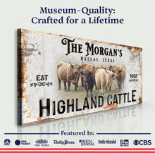 Load image into Gallery viewer, Personalized Highland Cattle Sign III