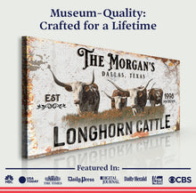 Load image into Gallery viewer, Personalized Long Horn Cattle Sign II