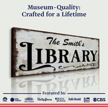 Load image into Gallery viewer, Personalized Library Sign III