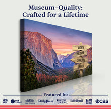 Load image into Gallery viewer, Yosemite Sunset Family Names Sign