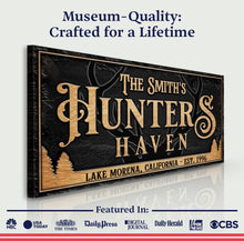 Load image into Gallery viewer, Personalized Hunters Haven Family Sign