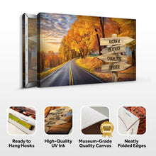 Load image into Gallery viewer, Family Names Autumn Road Sign