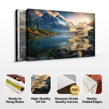 Load image into Gallery viewer, Mountain Sunrise Family Names Sign