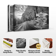 Load image into Gallery viewer, Family Names Monochrome Autumn Roads Sign