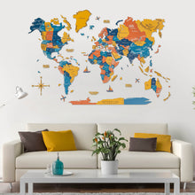 Load image into Gallery viewer, 3D Wooden World Map Indie