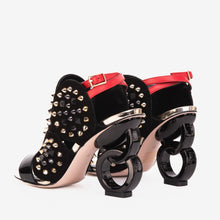 Load image into Gallery viewer, The Infanta Black Spike Leather Ankle Strap Women Sandal