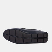 Load image into Gallery viewer, Pavia Navy Blue Leather Bit Drive Loafer Men Shoe