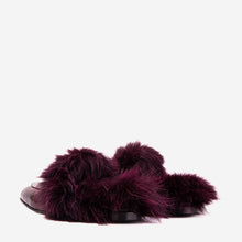 Load image into Gallery viewer, The Izmir Burgundy  Patent Leather Natural Fur Women Slipper