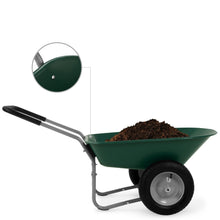 Load image into Gallery viewer, Heavy Duty 2-Wheel Multipurpose Rust Proof Wheelbarrow - Green
