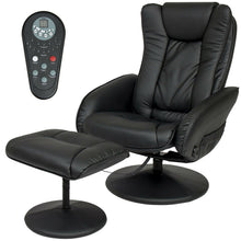Load image into Gallery viewer, Sturdy Black Faux Leather Electric Massage Recliner Chair w/ Ottoman