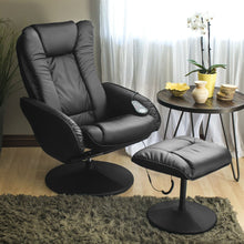 Load image into Gallery viewer, Sturdy Black Faux Leather Electric Massage Recliner Chair w/ Ottoman