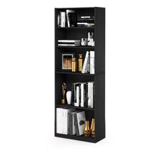 Load image into Gallery viewer, 71-inch Tall 5-Shelf Bookcase in Black Wood Finish