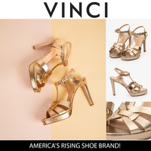 Load image into Gallery viewer, The Parisian Gold Leather T-Strap Platform Heel Women Sandal