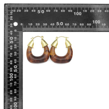 Load image into Gallery viewer, Geometric Arylic Hoop Earrings with Gold Accents, Sku#JL211