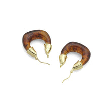 Load image into Gallery viewer, Geometric Arylic Hoop Earrings with Gold Accents, Sku#JL211