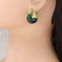 Load image into Gallery viewer, Acrylic Resin Drop &amp; Hoop Earrings with Gold Accents, Sku#JL212