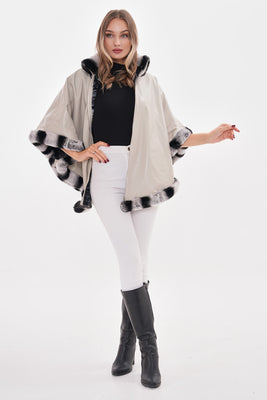 The Glacier Light Beige Reversible Leather Women Jacket